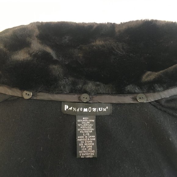 *HOST PICK* Pandemonium Women's Black Wool Cardigan Jacket Bead Snowflakes Large - Picture 10 of 12